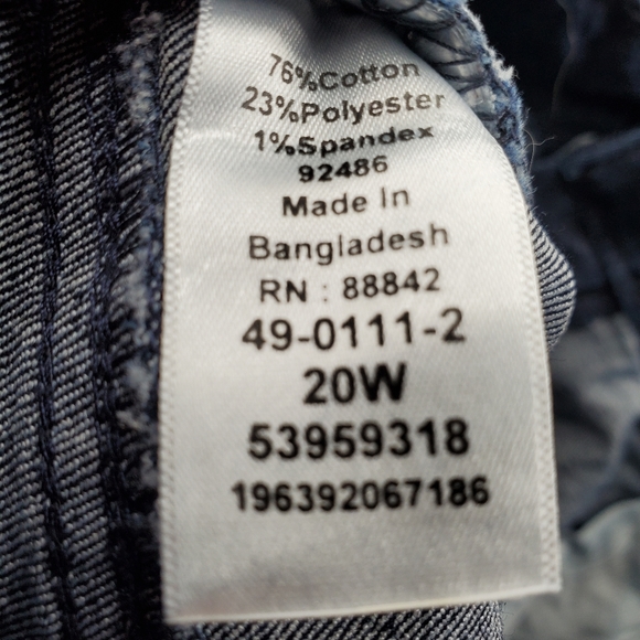 Denim 24/7 Jeans Wide Leg Dark Wash Womens Plus Size 20W Blue - Picture 9 of 10